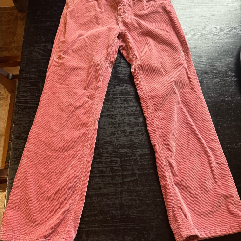 Pilcro Pink Corduroy Pants. Slightly cropped and flared.